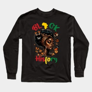 Ladies African American African Queen Black history month Long Sleeve T-Shirt